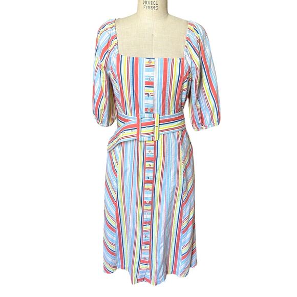 Tanya Taylor Claude Summer Stripe Striped Dress Size 12 - Picture 1 of 6